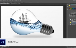 Photoshop Tutorial - Wasser und Schiff in einer Glühbirne